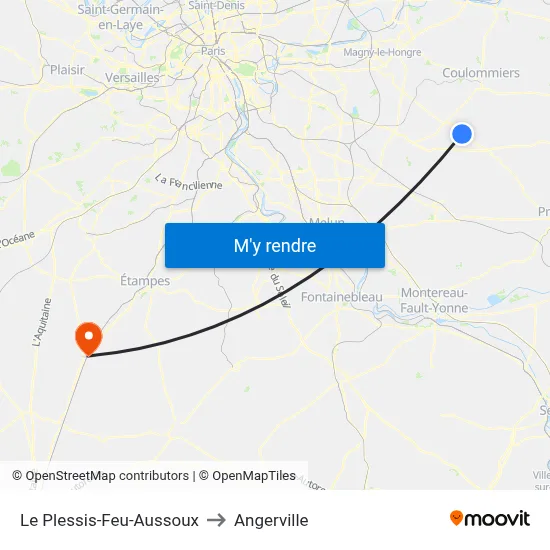 Le Plessis-Feu-Aussoux to Angerville map