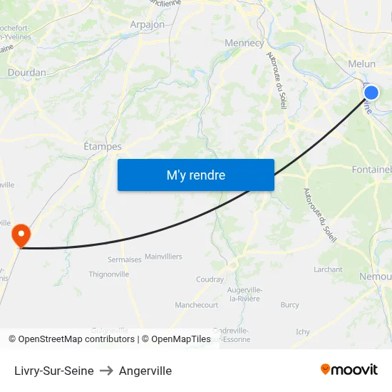 Livry-Sur-Seine to Angerville map