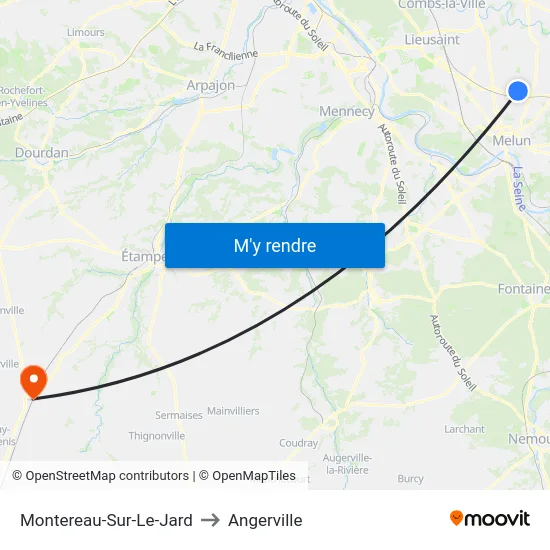 Montereau-Sur-Le-Jard to Angerville map