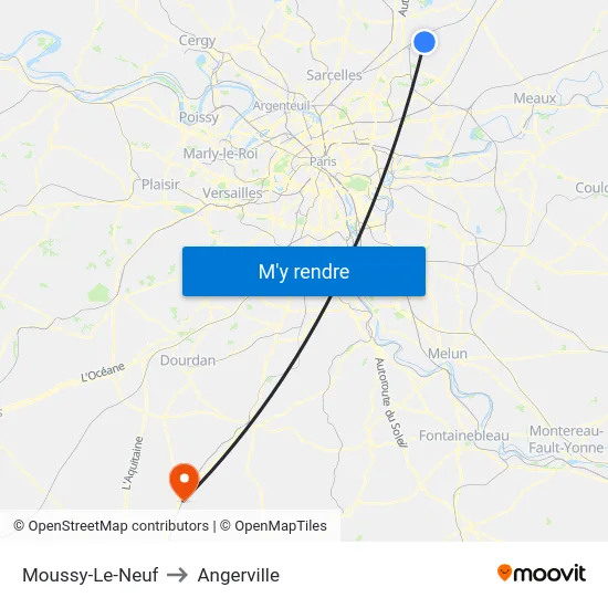 Moussy-Le-Neuf to Angerville map