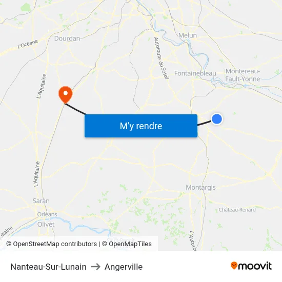Nanteau-Sur-Lunain to Angerville map