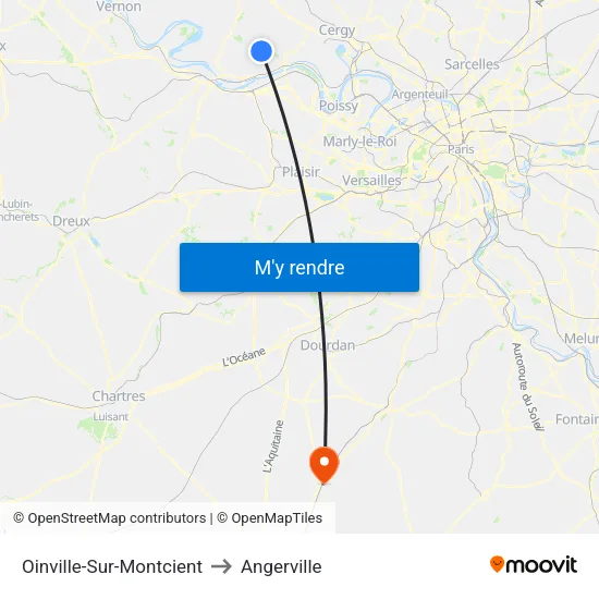 Oinville-Sur-Montcient to Angerville map