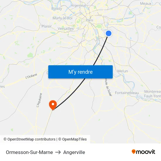 Ormesson-Sur-Marne to Angerville map