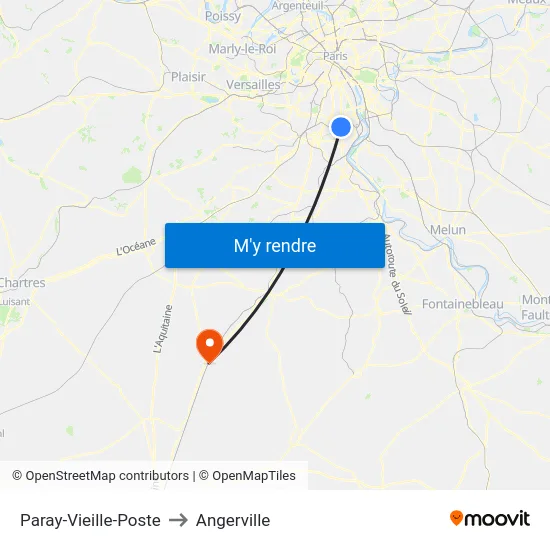 Paray-Vieille-Poste to Angerville map