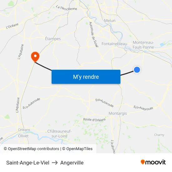 Saint-Ange-Le-Viel to Angerville map
