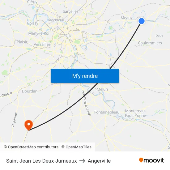 Saint-Jean-Les-Deux-Jumeaux to Angerville map