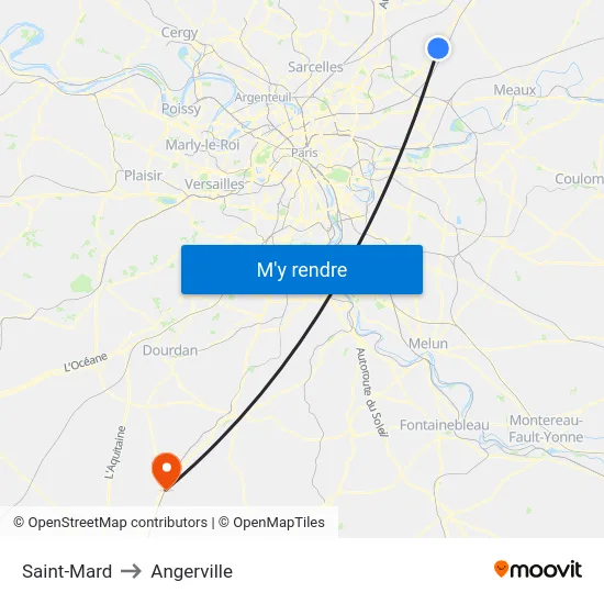 Saint-Mard to Angerville map