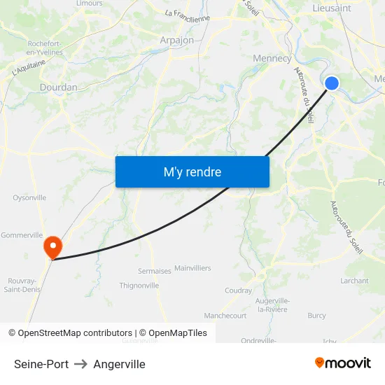 Seine-Port to Angerville map
