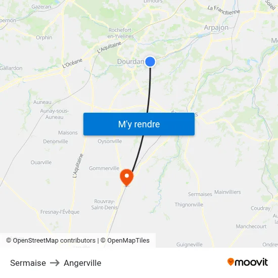 Sermaise to Angerville map