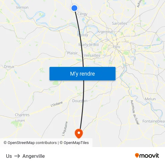 Us to Angerville map