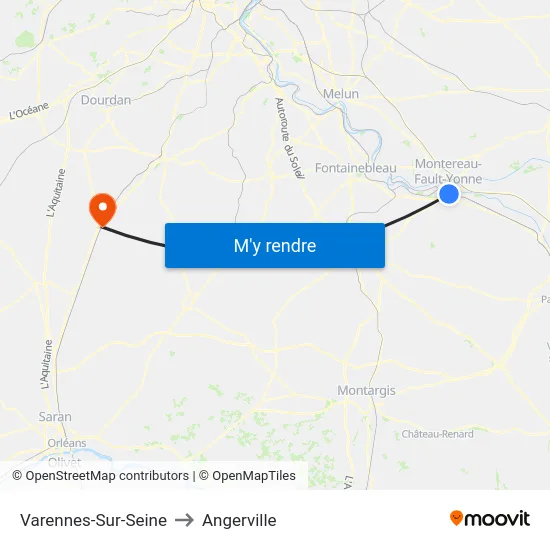 Varennes-Sur-Seine to Angerville map