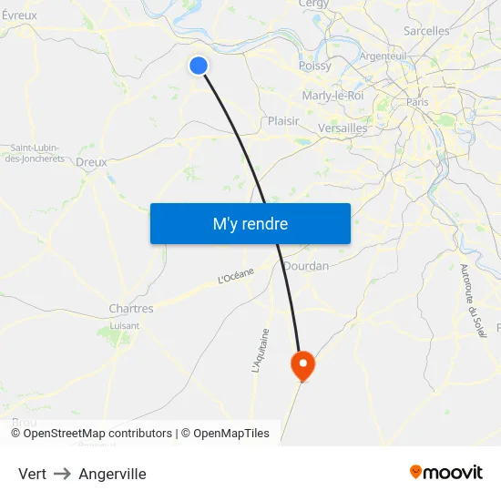 Vert to Angerville map