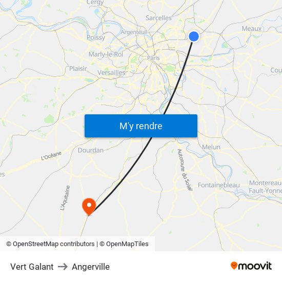 Vert Galant to Angerville map