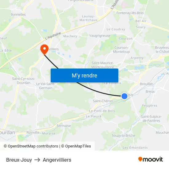 Breux-Jouy to Angervilliers map