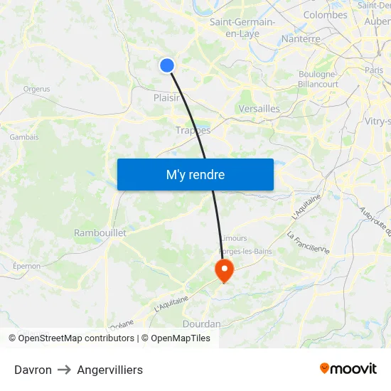Davron to Angervilliers map