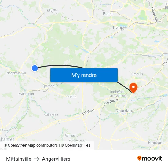 Mittainville to Angervilliers map