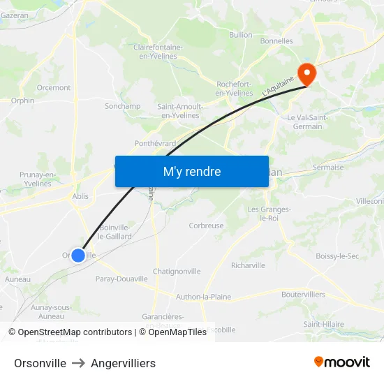 Orsonville to Angervilliers map