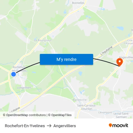 Rochefort-En-Yvelines to Angervilliers map