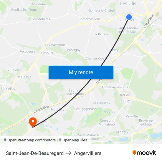 Saint-Jean-De-Beauregard to Angervilliers map