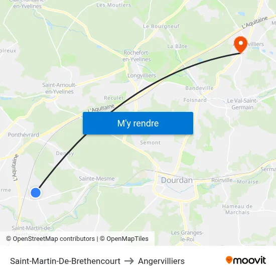 Saint-Martin-De-Brethencourt to Angervilliers map