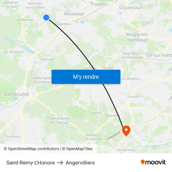 Saint-Remy-L'Honore to Angervilliers map