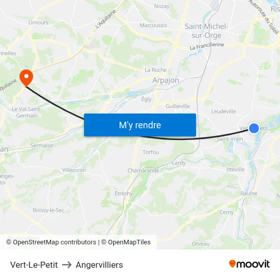 Vert-Le-Petit to Angervilliers map