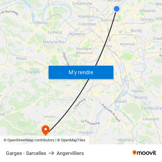 Garges - Sarcelles to Angervilliers map