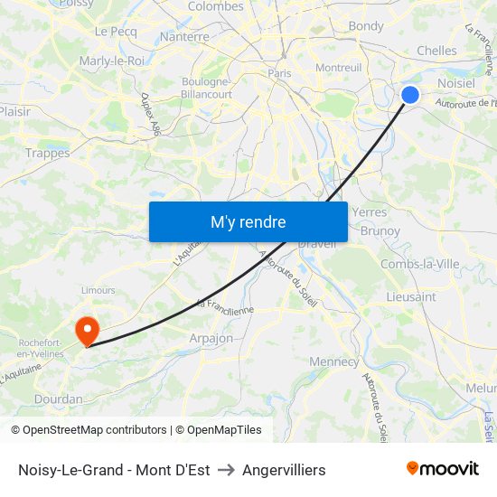 Noisy-Le-Grand - Mont D'Est to Angervilliers map
