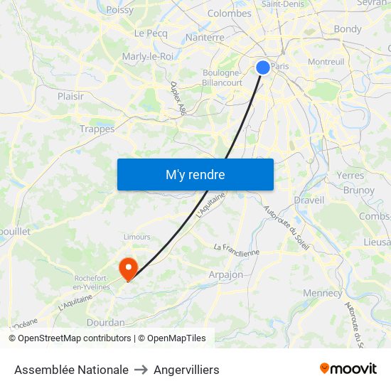 Assemblée Nationale to Angervilliers map