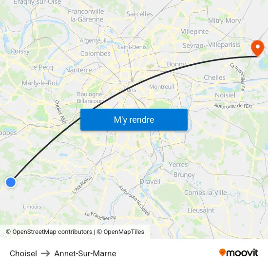 Choisel to Annet-Sur-Marne map