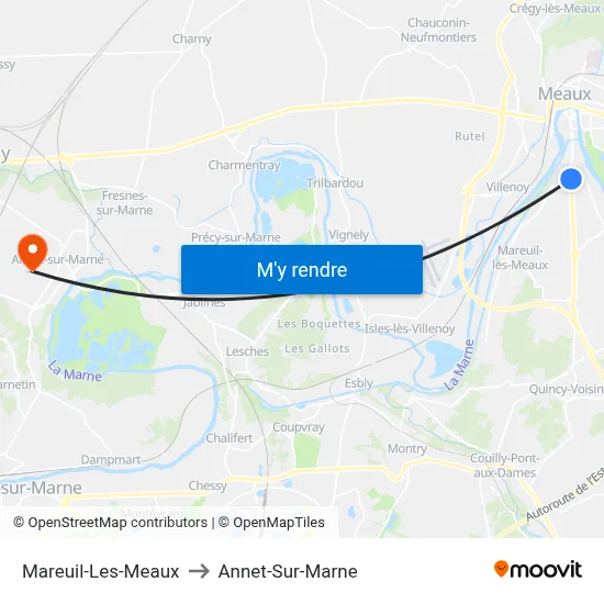 Mareuil-Les-Meaux to Annet-Sur-Marne map