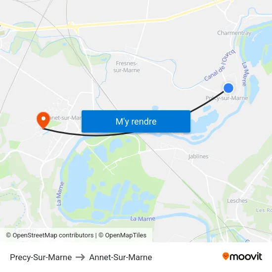 Precy-Sur-Marne to Annet-Sur-Marne map