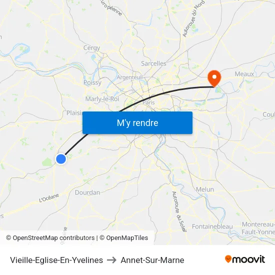 Vieille-Eglise-En-Yvelines to Annet-Sur-Marne map