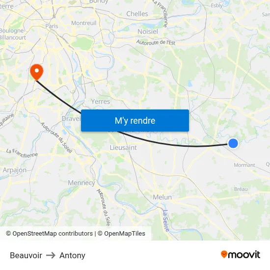 Beauvoir to Antony map