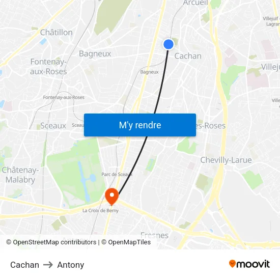 Cachan to Antony map