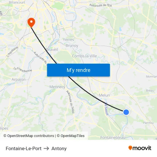 Fontaine-Le-Port to Antony map