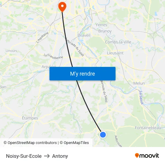 Noisy-Sur-Ecole to Antony map