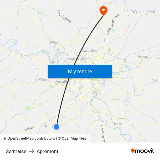 Sermaise to Apremont map