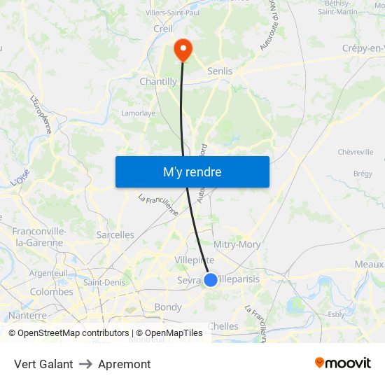Vert Galant to Apremont map