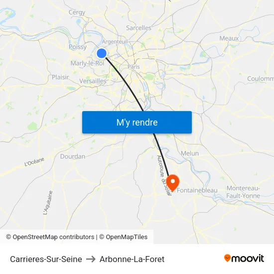 Carrieres-Sur-Seine to Arbonne-La-Foret map