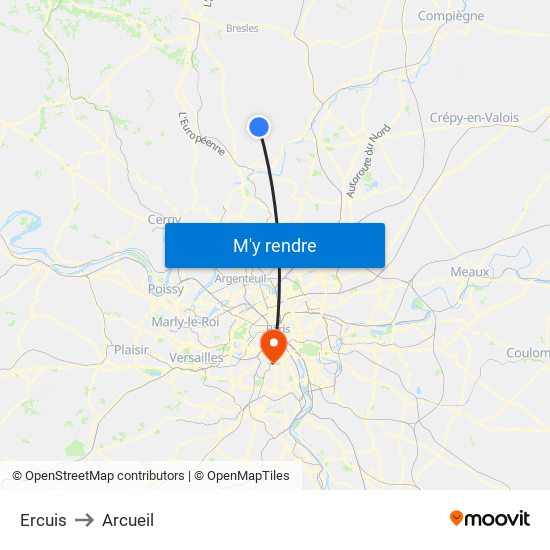 Ercuis to Ercuis map