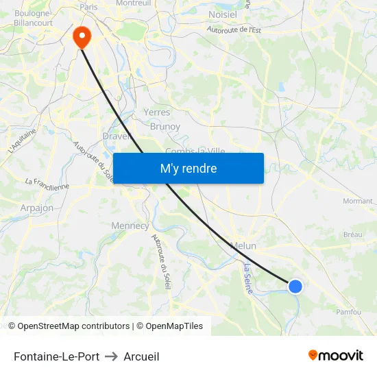 Fontaine-Le-Port to Arcueil map