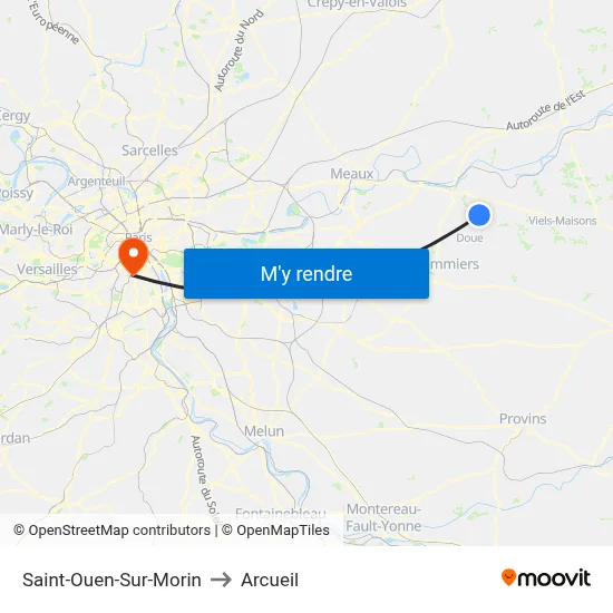 Saint-Ouen-Sur-Morin to Arcueil map