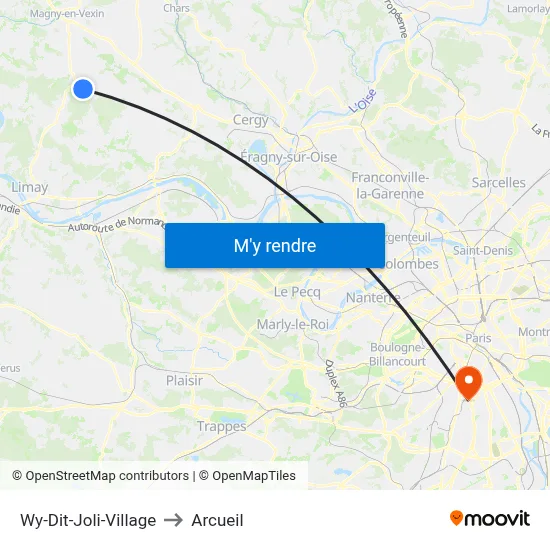 Wy-Dit-Joli-Village to Arcueil map
