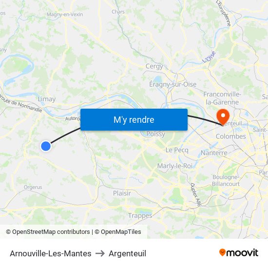 Arnouville-Les-Mantes to Argenteuil map