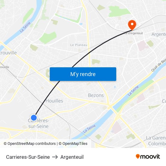 Carrieres-Sur-Seine to Argenteuil map