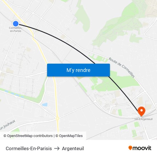 Cormeilles-En-Parisis to Argenteuil map