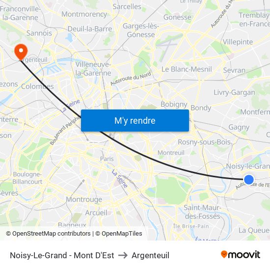 Noisy-Le-Grand - Mont D'Est to Argenteuil map