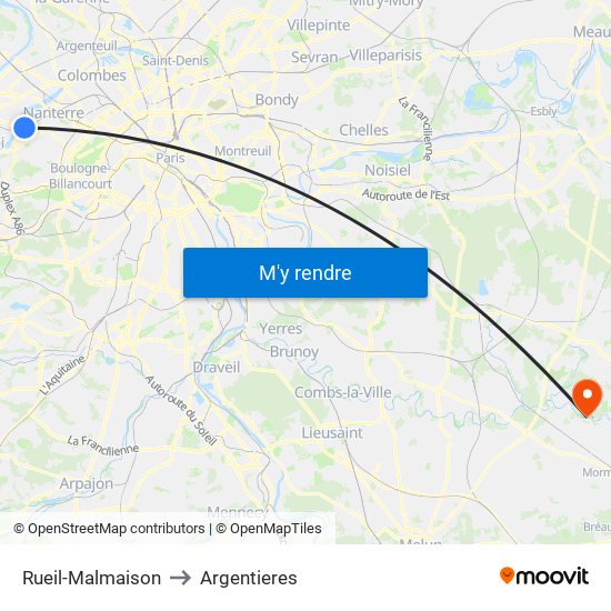 Rueil-Malmaison to Argentieres map