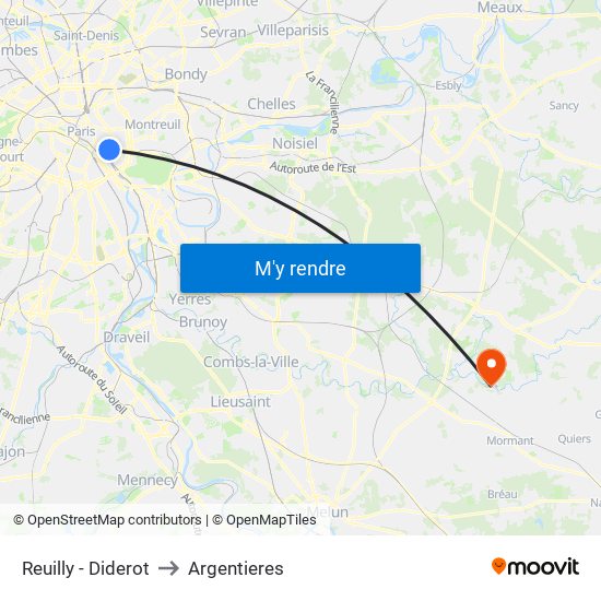 Reuilly - Diderot to Argentieres map